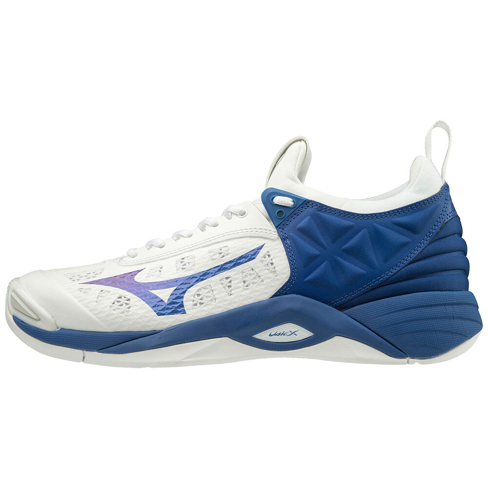 Sapatilhas Voleibol Mizuno WAVE MOMENTUM - Homem - Branco/Azuis - CPKXM2476